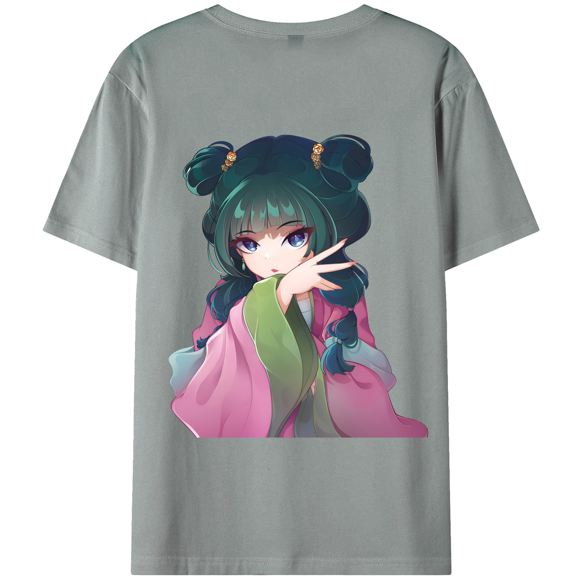 （画像用） 薬屋のひとりごと The Apothecary Diaries 綿100％ メンズ半袖Tシャツ（バックプリント） 通気性